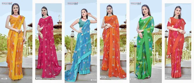 Rabia By Vallabhi Georgette Bandhani Printed Sarees Online Wholesale